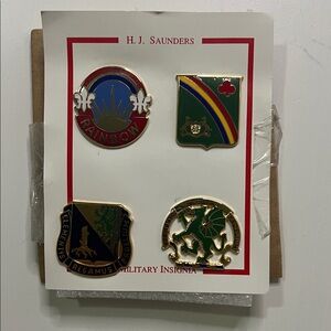 Military Insignia Pin Set - Rainbow & Crest Designs